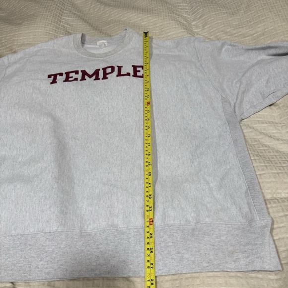 Champion Reverse Weave Temple University Crewneck Sweatshirt Light Gray 3XL - Picture 6 of 8